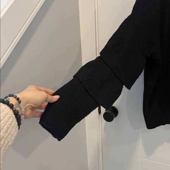 Cloth Black Ruffled Cardigan size small - Picture 6 of 8